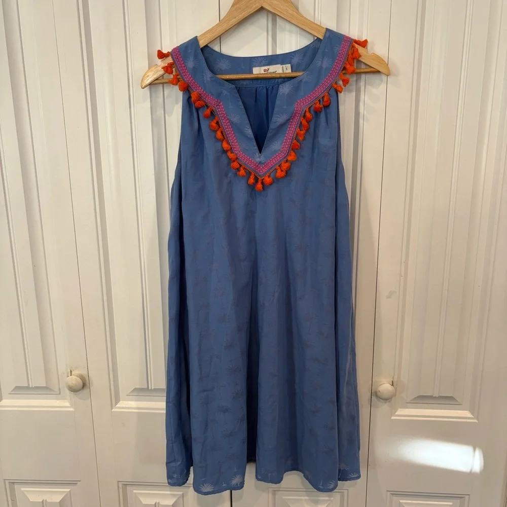 Vineyard Vines‎ Sunset Palm Tassel Dress Size Small - Picture 2 of 9